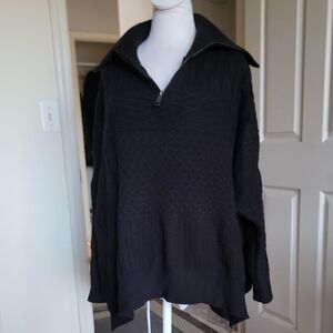 rd Style Oversized Small Black Quarter-Zip Sweater